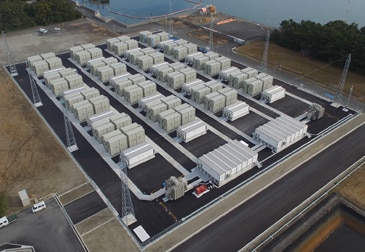 نظام تخزين الطاقة الكبير في محطة بوزين للطاقة بشركة Kyushu Electric Power