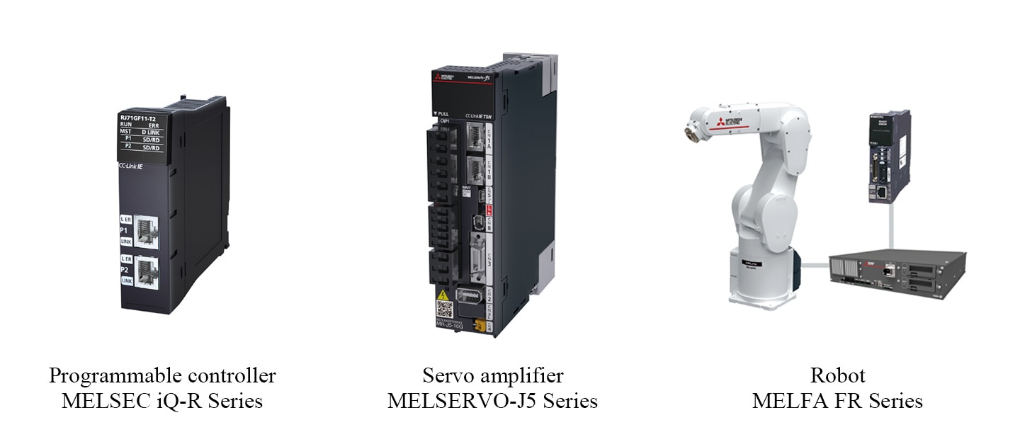 وحدة التحكم القابلة للبرمجة MELSEC iQ-R Series / مضخم الإشارات في أنظمة السيرفو MELSERVO-J5 Series / روبوت MELFA FR Series